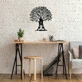 Decoratiune de perete, Yoga 4, Metal, Dimensiune: 64 x 70 cm, Negru