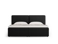 Pat continental cu saltea, topper si lada depozitare, 180x200 cm, Micadoni Home, Jodie-78, tesatura structurata, negru