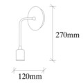 Aplica de perete, Dartini - MR - 887, Alby, 6 x 12 x 27 cm, 1 x E27, 40W, negru