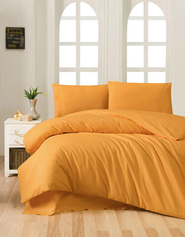 Lenjerie de pat pentru o persoana Single XL (DE), Mustard, Patik, Bumbac Ranforce