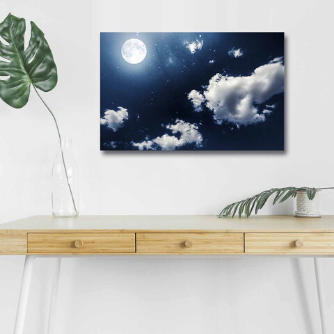 Tablou decorativ cu lumina LED, NASA-019, Canvas, Dimensiune: 45 x 70 cm, Multicolor