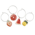 Set accesorii bauturi reci model fructe Ice Summer, Homla, 4 bucati, metal, multicolor