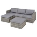 Set mobilier gradina/terasa, Borello, 3 piese, otel, gri