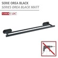 Suport pentru prosoape Orea Black, Wenko, 60x12x4.5 cm, inox, negru