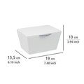 Cutie depozitare cu capac pentru baie, Wenko, Brasil White, 19 x 15.5 x 10 cm, plastic, alb