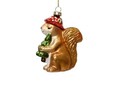 Glob Squirrel w christmas tree, Decoris, 7.5x12x12 cm, sticla, multicolor