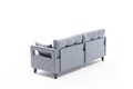 Canapea fixa Comfort, Balcab Home, 3 locuri, 206x80x80 cm, lemn, albastru