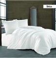 Lenjerie de pat dubla White, Majoli Home Collection, 4 piese, 240x260 cm, bumbac satinat, alb