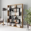 Biblioteca Esteban, Zena Home, 120x22x156 cm, natural/negru