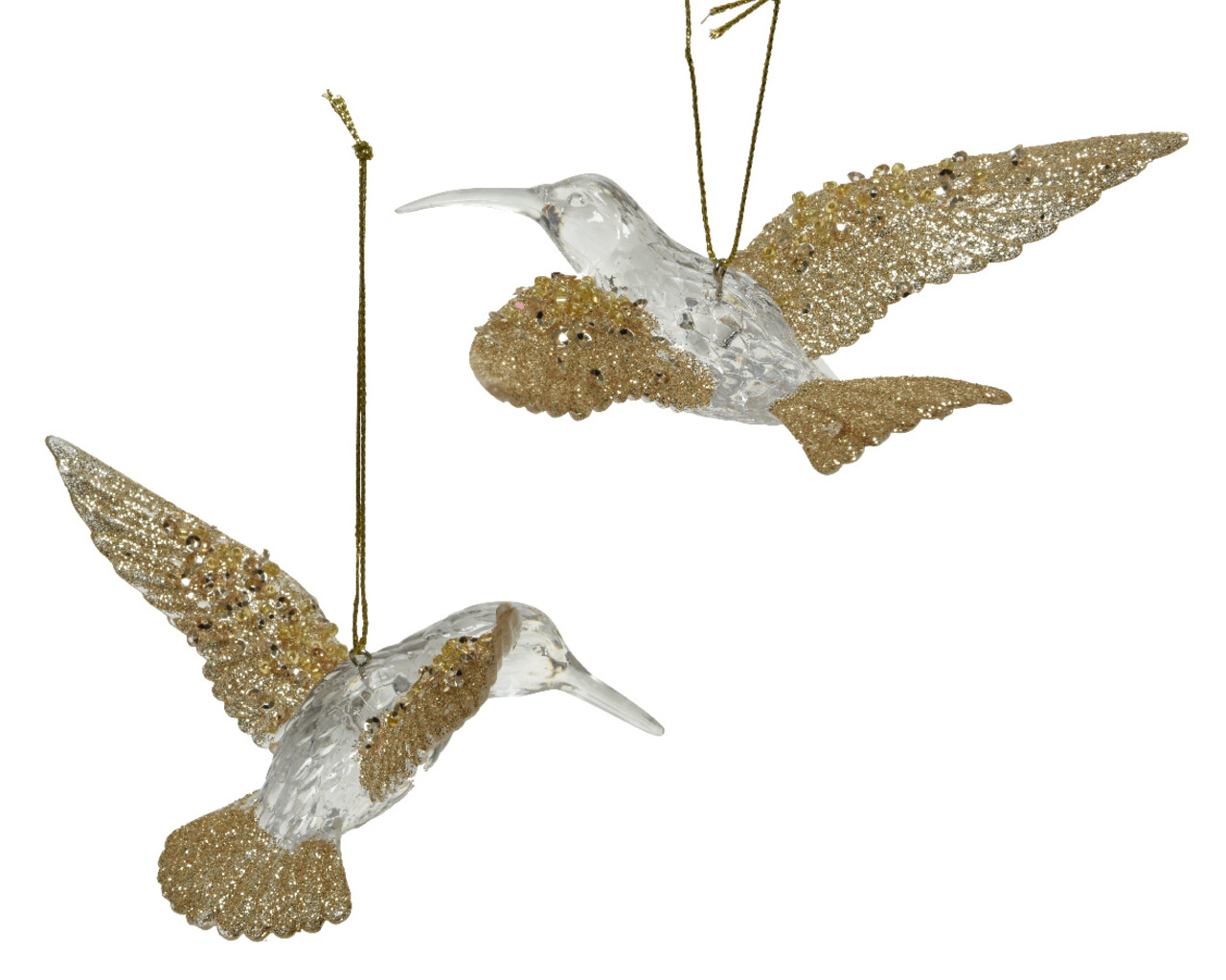 Glob Hummingbird w glitter V1, Decoris, 9x11x7.5 cm, plastic, argintiu - 1 | YEO