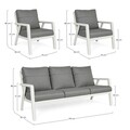 Set mobilier pentru gradina/terasa 3 piese Truman, Bizzotto, aluminiu/tesatura ofelin, gri