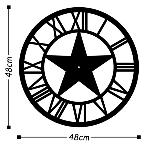 Ceas de perete, Metal Wall Clock 28, Metal, Dimensiune: 48 x 48 cm, Negru