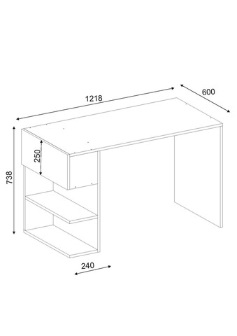 Birou Alphonzo, Furny Home, 121.8x60x74 cm, alb/maro