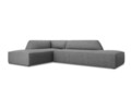 Coltar stanga 4 locuri, Ruby, Micadoni Home, BL, fara cotiera, 273x180x69 cm, poliester, gri