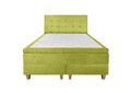 Pat matrimonial, Stockholm, Dots E, 140x200 cm, saltea tip Pocket, topper memory, Verde