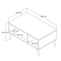 Masuta de cafea, Mezza, Exxen, 90x54x41.6 cm, Stejar / Alb