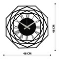 Ceas de perete, Enzoclock - S012, metal, 48 x 48 cm, negru