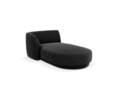 Sezlong living stanga 2 locuri, Miley, Micadoni Home, BL, 155x92x74 cm, poliester chenille, negru