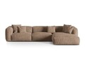 Coltar modular dreapta 3 locuri, Martina-120, Micadoni Home, 332x176x75 cm, catifea, bej inchis