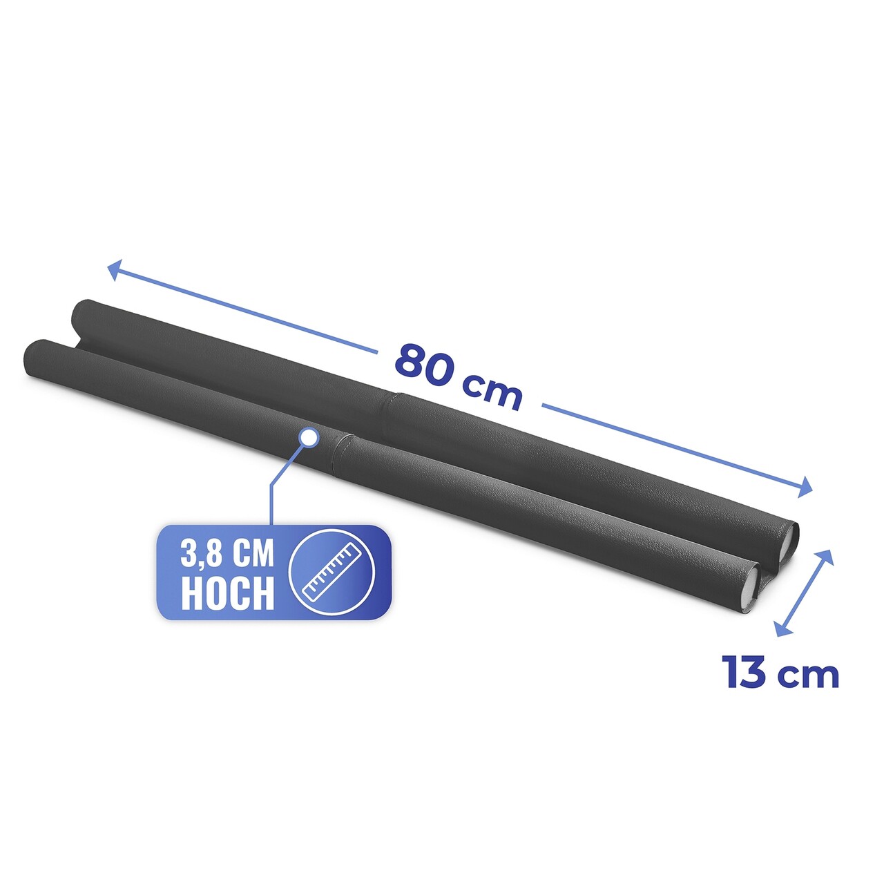 Protectie anticurent pentru usa Maximex, Draught, 80x13x3.8 cm, PVC/polietilena, negru