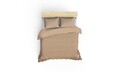 Lenjerie de pat dubla King, 3 piese, 220x240 cm, 60x60 cm, 100% bumbac ranforce, Patik, Beige, bej