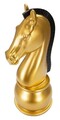 Statueta decorativa / Piesa de sah Cal, Gold Horse, Mauro Ferretti, Ø18.5 x 50 cm, polirasina, auriu/negru