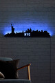 Decoratiune luminoasa LED, NYC Skyline, MDF, 60 LED-uri, Albastru