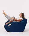 Fotoliu puf, Bean Bag, Ferndale Premium XXL, 115 x 130 cm, poliester impermeabil, albastru inchis