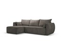 Coltar extensibil stanga 4 locuri, Kaelle, Micadoni Home, BL, 252x165x87 cm, poliester chenille, gri