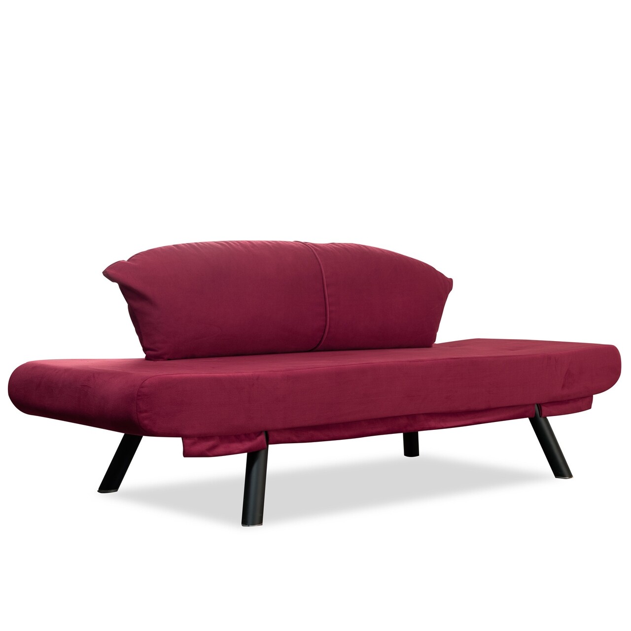 Canapea extensibila Genzo, Futon, 2 locuri, 177x81x87 cm, metal, maroon - 2 | YEO