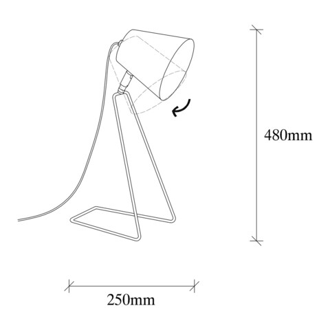 Lampa de masa, Sheen, 521SHN2229, Metal, Cupru