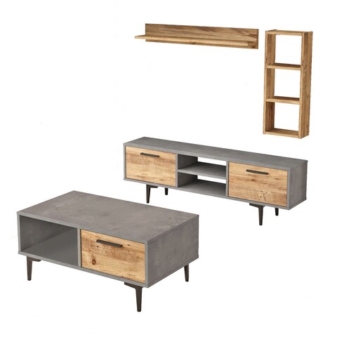 Set mobilier living, Locelso, MS5-GA, Pin Atlantic / Antracit