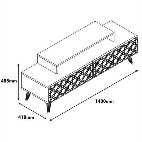 Comoda TV, Hommy Craft, City, 140x48.8x41.8 cm, Maro