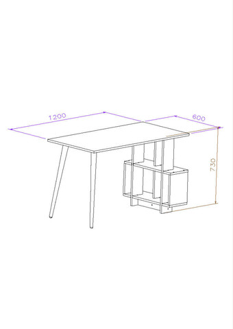 Birou, Lagomood, Lagomood Side, 120x73x60 cm, Nuc/Alb