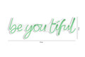 Decoratiune luminoasa LED, Be you tiful, Benzi flexibile de neon, DC 12 V, Verde