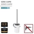 Perie pentru toaleta cu suport autoadeziv, Wenko, Capri Vacuum-Loc®, 11 x 37 x 14.5 cm, metal/ceramica