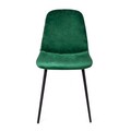 Scaun Slank, Homla, 44x52x85 cm, metal/catifea din poliester, verde inchis