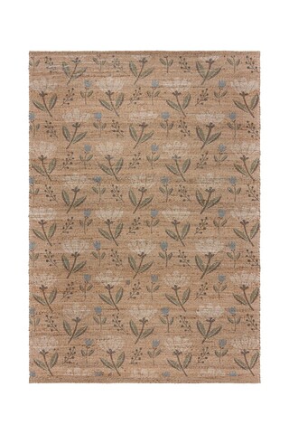 Covor Arriana Jute Floral, Flair Rugs, 200x290 cm, iuta/poliester/bumbac, natural