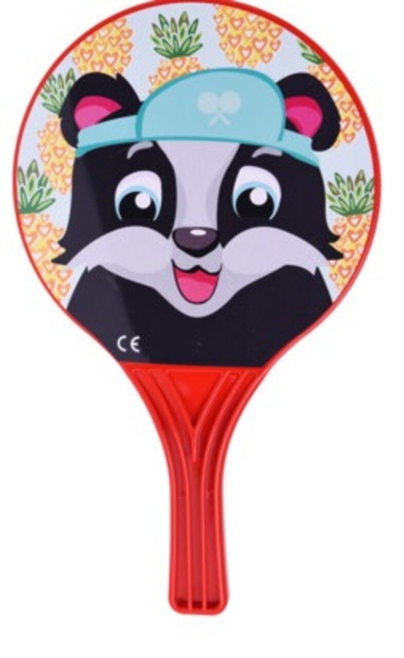 Set ping pong pentru plaja Raccoon, 3 piese, 23x38 cm, polipropilena, rosu