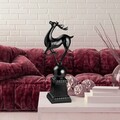 Decoratiune, Deer Pose, 15x57x21 cm, Poliester, Negru