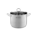 Oala inalta cu capac Acero, Ambition, 28 cm, 13.5 L, inox/sticla, argintiu