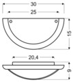 Plafoniera 1030, Candellux, 30 x 15 cm, 1 x E27, 60W, natural