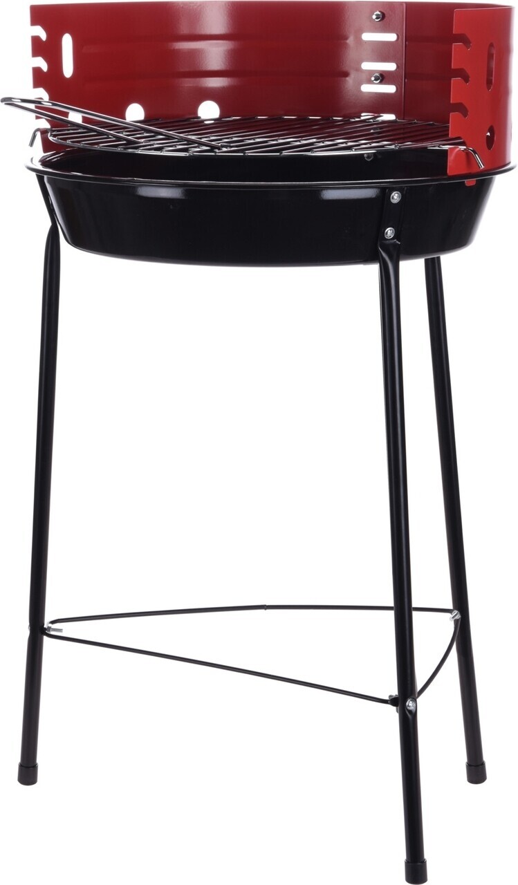 Gratar fix cu 3 picioare BBQ, Ø33 cm, metal, rosu