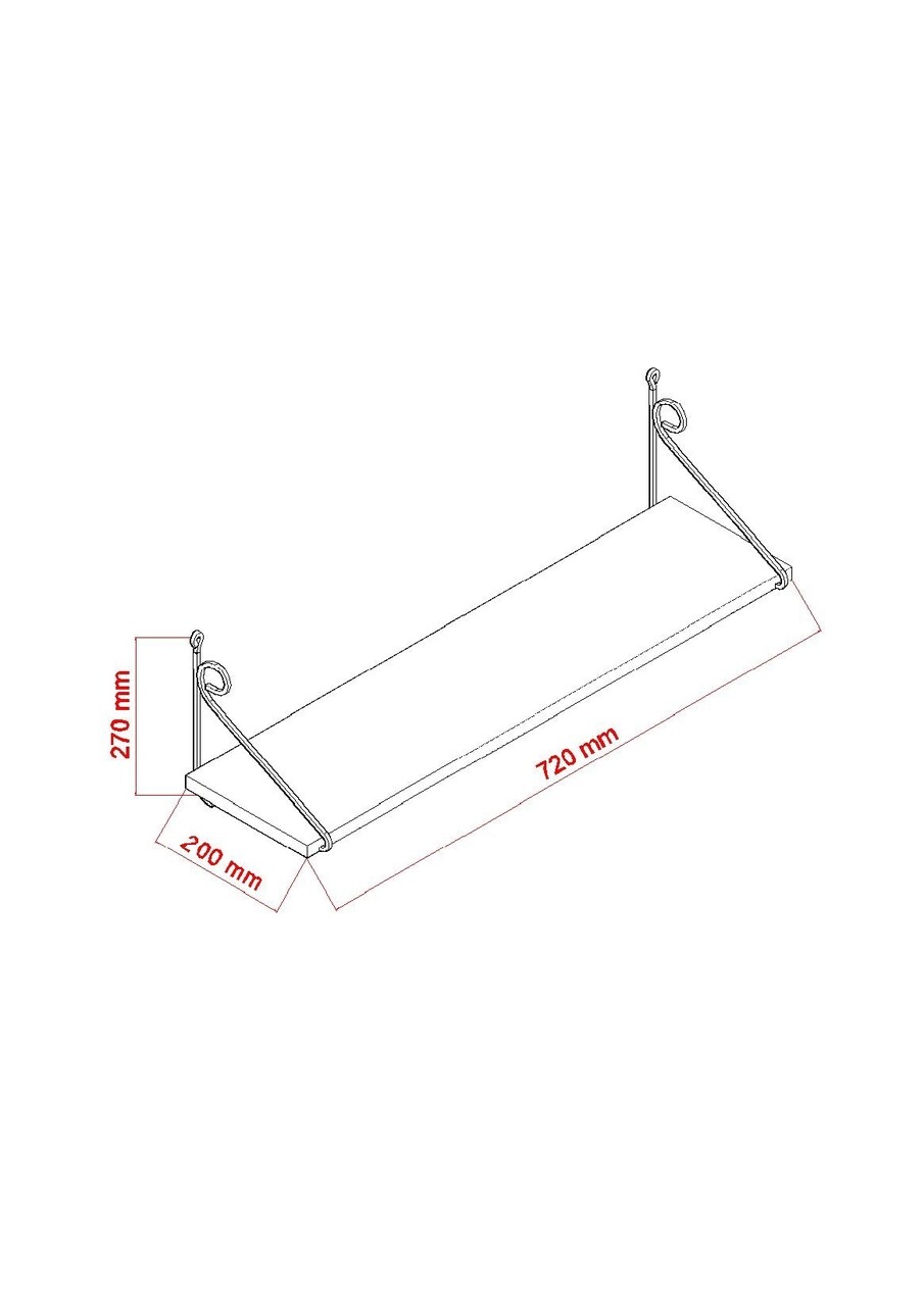 Raft pentru perete Seramoni, Decormet, 60x14x20 cm, maro - 2 | YEO