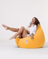 Fotoliu puf, Bean Bag, Ferndale Premium XXL, 115 x 130 cm, poliester impermeabil, galben