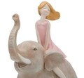 Decoratiune Dolly On Elephant, Mauro Ferretti, 22x10x21 cm, polirasina, roz