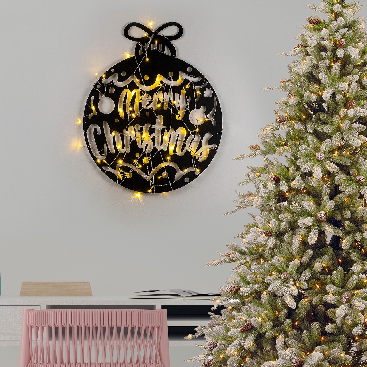 Decoratiune de luminoasa XMASBLACK-007, Tanelorn, 51x56 cm, metal, negru - 1 | YEO