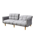 Canapea extensibila 3 locuri Sonus, Homla, 195x91x83 cm, lemn/catifea din poliester, gri