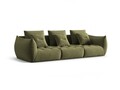 Canapea modulara 4 locuri, Bloom-184, Micadoni Home, 332x106x95 cm, catifea, verde deschis