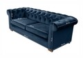 Canapea extensibila Oxford Chesterfield, 88x216x75 cm, 3 locuri, Dark Blue